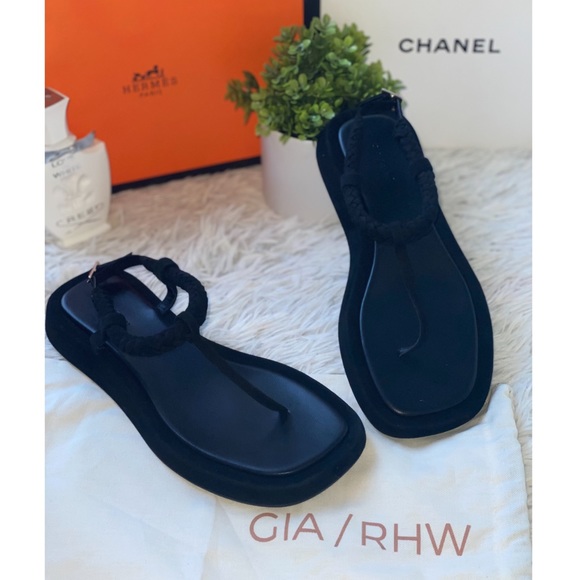 GIA Borghini x RHW Flat Thong Suede Sandals - Picture 2 of 13